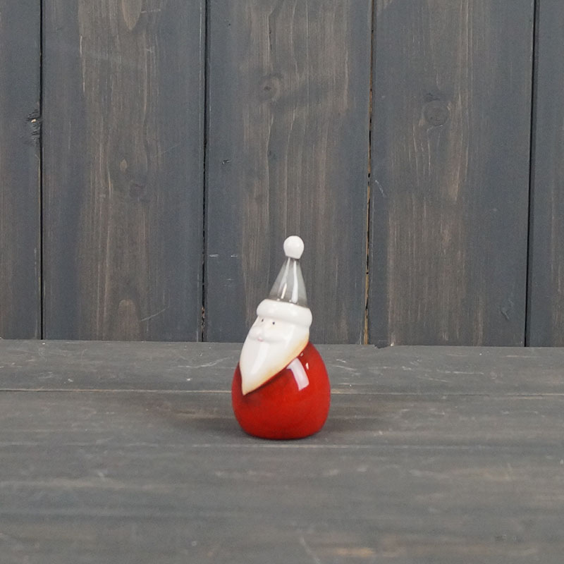 Small Ceramic Santa with Red Body Grey Hat (9.2cm) detail page